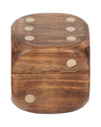 Brown Mango Wood Dice-Shaped Storage