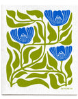 Swedish Dishcloth - Flower - Green/Blue: Blue