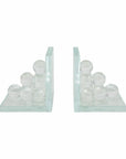 Crystal Spherical Accent Bookends Set of 2 - Clear, 6 in.
