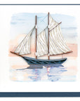 Schooner at Sunset Greeting Card