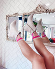Candy Stripe Ruffle Crew Socks