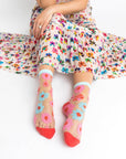 Ribbon Rose Sheer Ankle Socks
