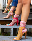 Cherry Blossom Sheer Crew Socks