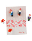 Colorful Gnome and Mushroom Magnets