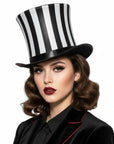 Black & White Striped Top Hat