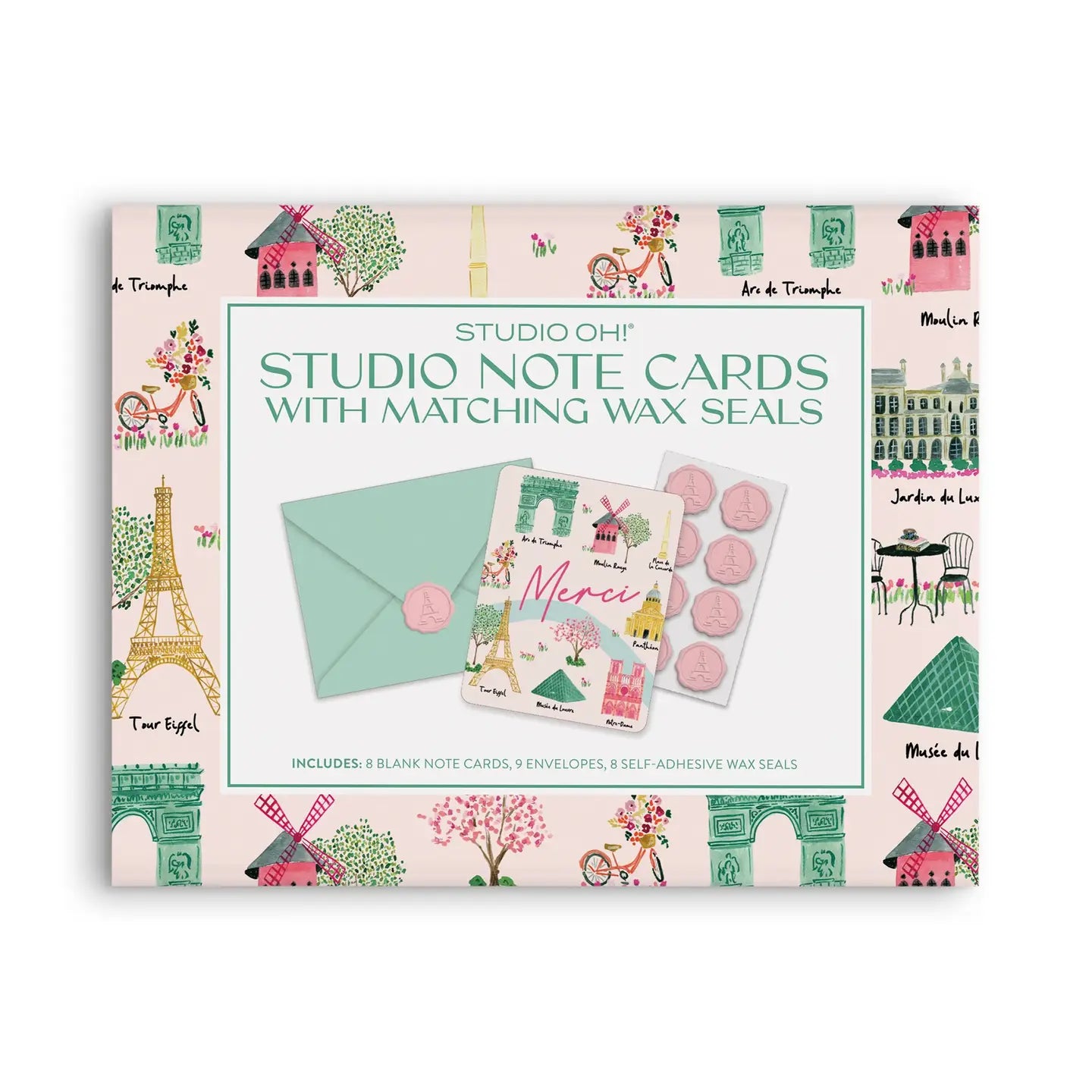 Sights of Paris Studio Note Cards with Matching Wax Seals