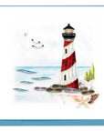 Red & White Lighthouse Greeting Card