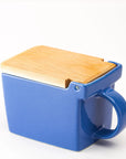 Bee House Ceramic Salt Box With Wooden Lid