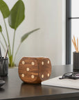 Brown Mango Wood Dice-Shaped Storage