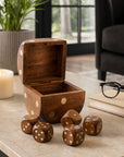 Brown Mango Wood Dice-Shaped Storage