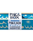 Ocean Friends Wooden Pencil Box with Colored Pencils