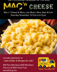 ON SALE SOON! MAC 'n CHEESE Fundraiser for The MAC - Saturday 11/15 Event Ticket