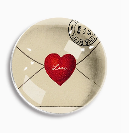 Love Envelope Crystal Dome Paperweight
