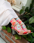 Ribbon Rose Sheer Ankle Socks