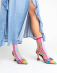 Candy Stripe Ruffle Crew Socks