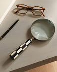 Black/White Resin Handle Magnifying Glass