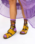 Magic Mushrooms Black Sheer Crew Socks