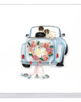 Quilled Just Married Car Wedding Card
