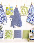 Swedish Dishcloth - Flower - Green/Blue: Blue