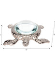Metal Sea Turtle Magnifying Glass Sculpture