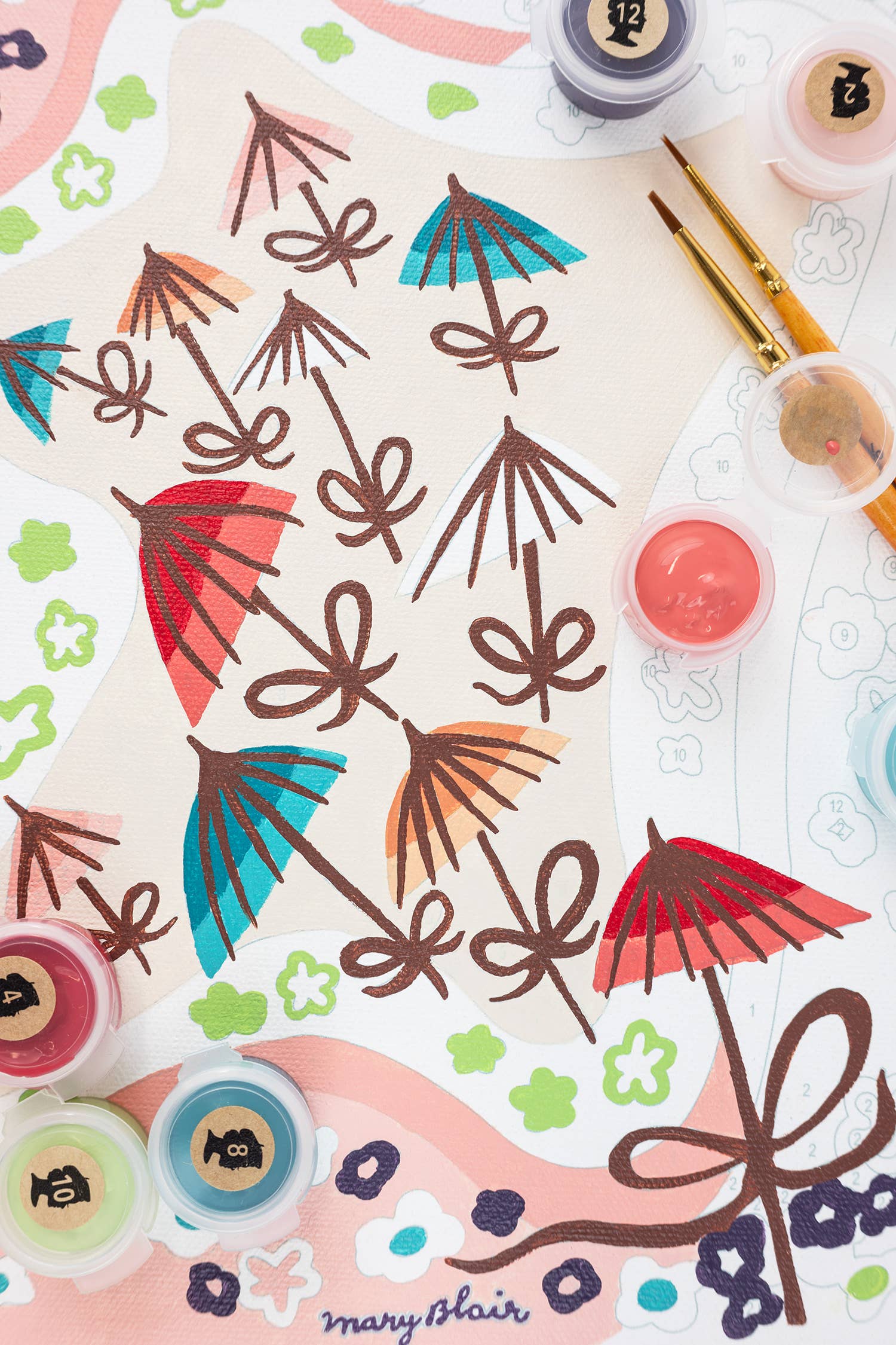 Disney Artist Mary Blair's Parasols Paint-by-Number Kit
