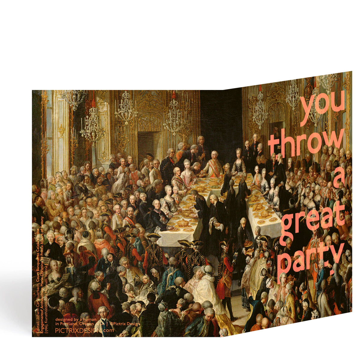 “You throw a great party” A2 thank-you card : Recycled Kraft envelope