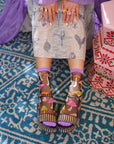 Magic Mushrooms Black Sheer Crew Socks