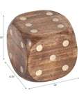 Brown Mango Wood Dice-Shaped Storage
