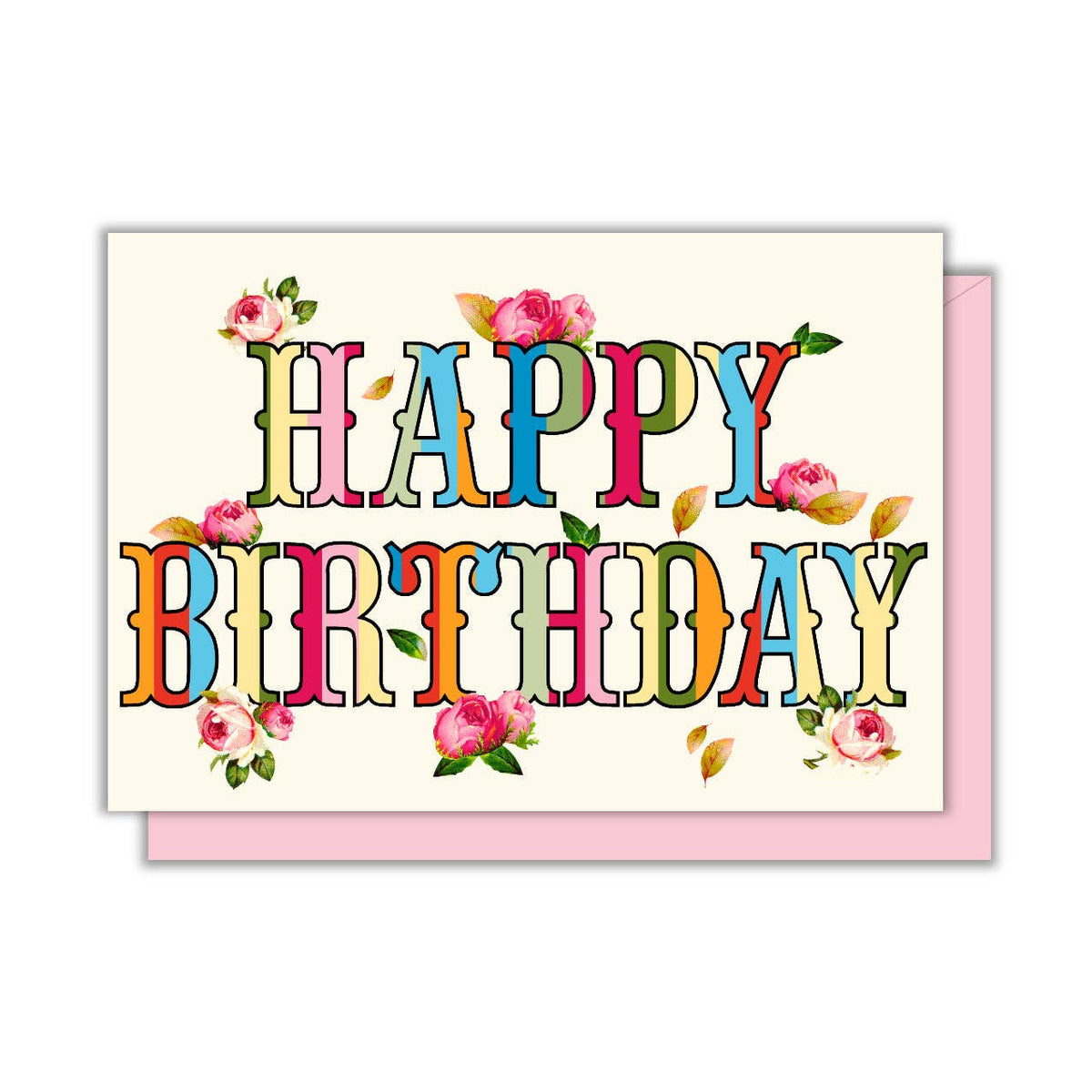 Happy Birthday Stripes Enclosure Card