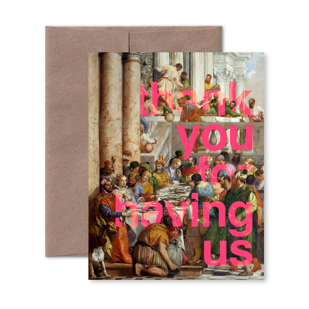 “Thank you for having us” A2 thank-you card: Recycled Kraft