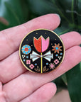 Tulip and Flowers Enamel Pin