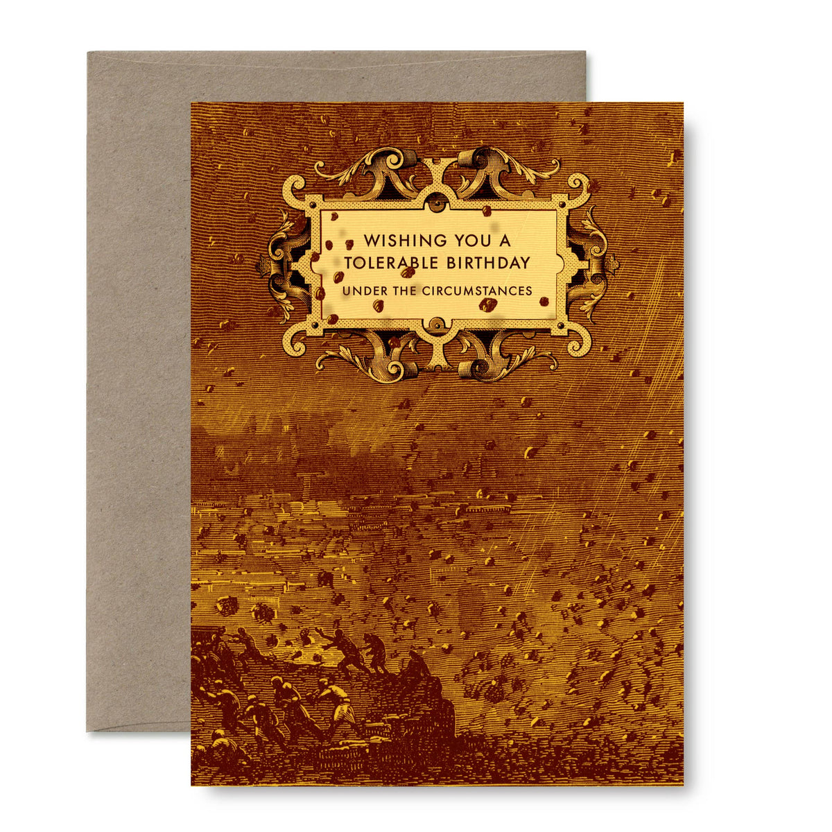 "A tolerable birthday" (Pompeii) A6 birthday card: Recycled Kraft envelopes