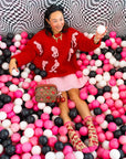 Cherry Bow Ruffle Sheer Crew Socks
