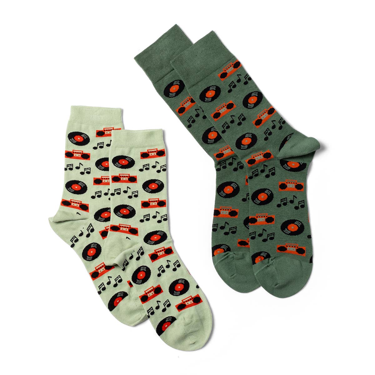 Music Crew Socks | Vinyl Record &amp; Music Lover Gift | Large