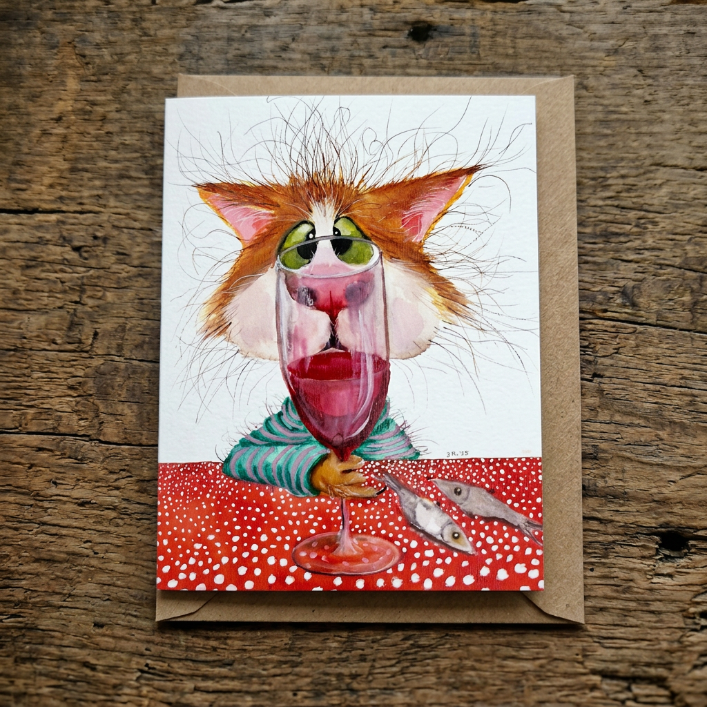 Wine O'Clock Jurga Ryan Greeting Card