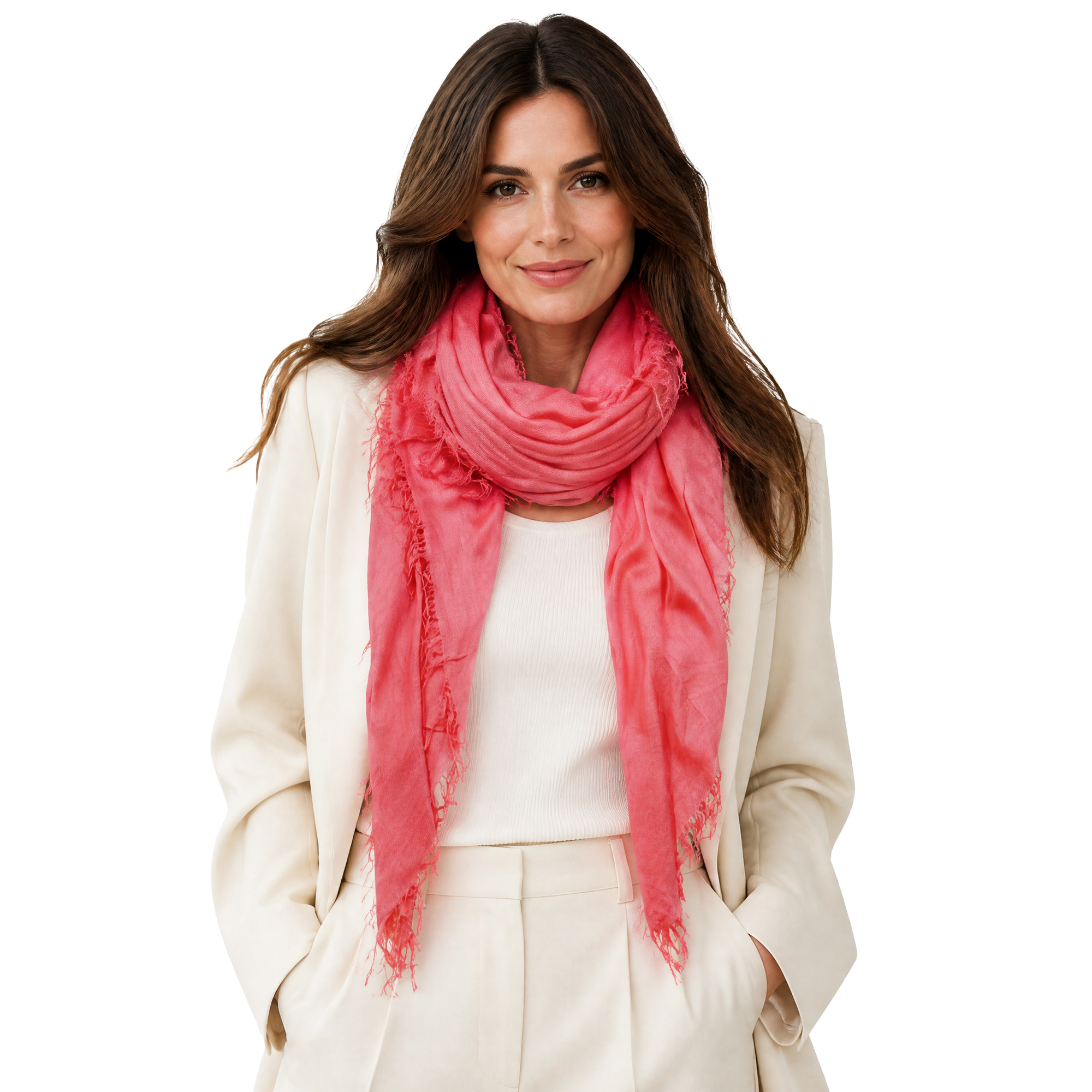 Cashmere Blend Solid Scarf: Deep Rose