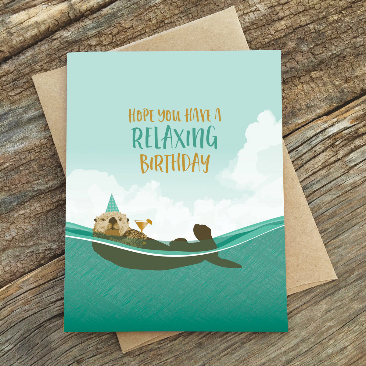 Relaxing Sea Otter Birthday Card