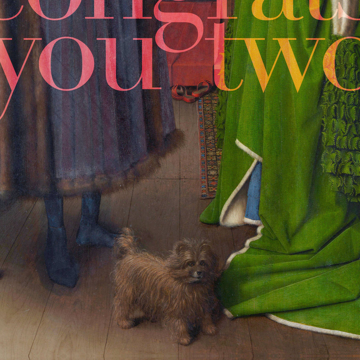 "Congrats, you two" (van Eyck) A6 wedding card: Recycled Kraft envelopes