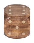 Brown Mango Wood Dice-Shaped Storage