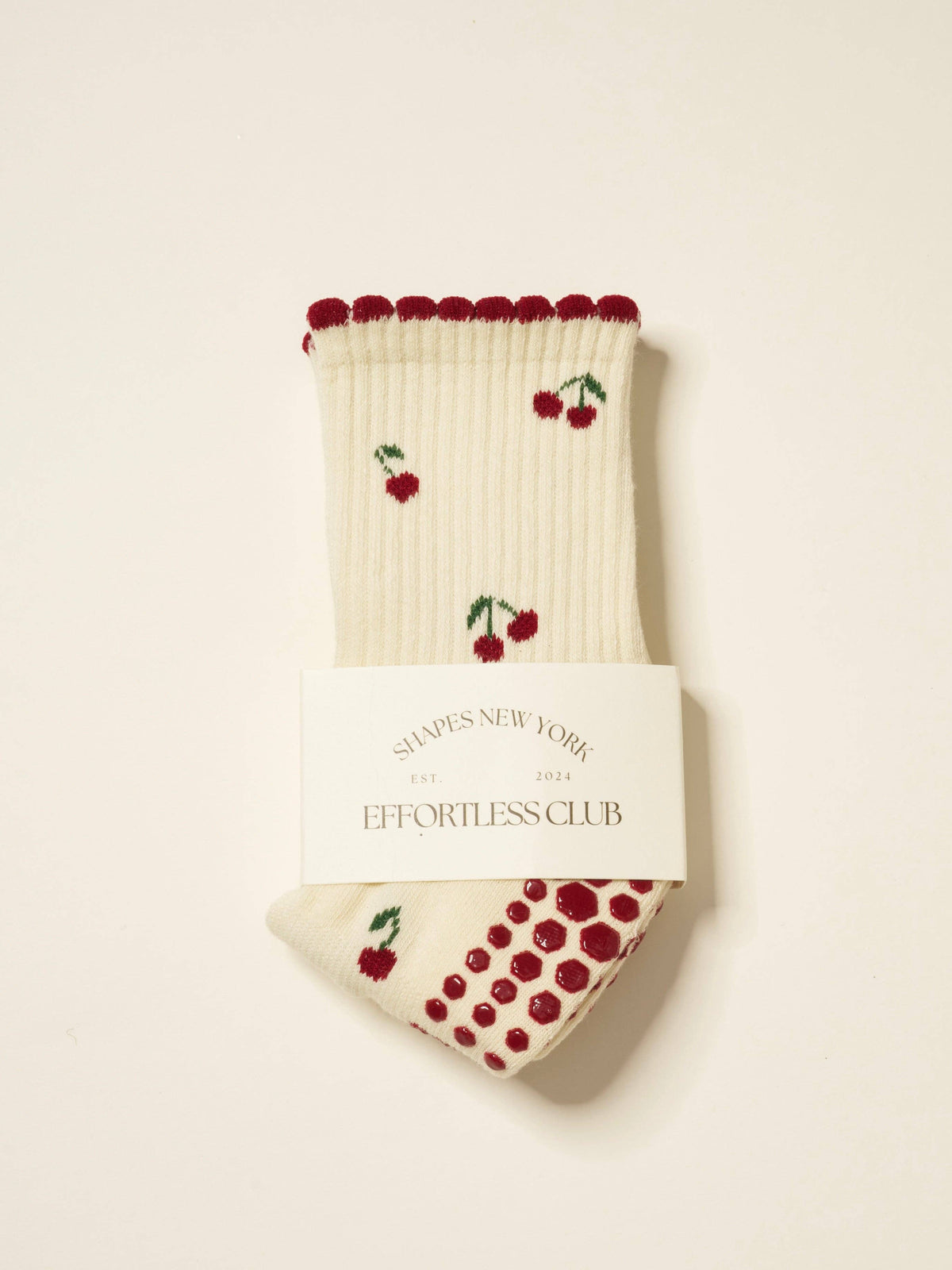 🍒 Little Cherry Petal Grip Sock, Pilates Socks