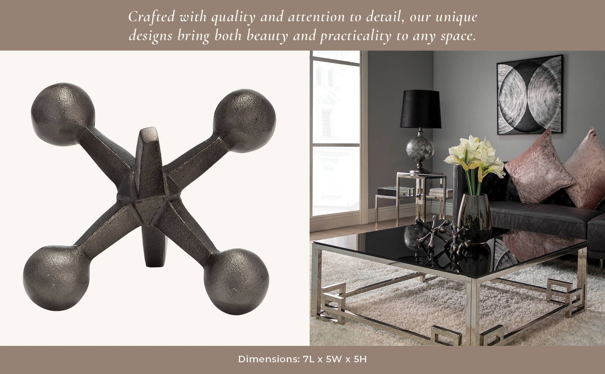 Metal Modern Jacks Abstract Sculpture