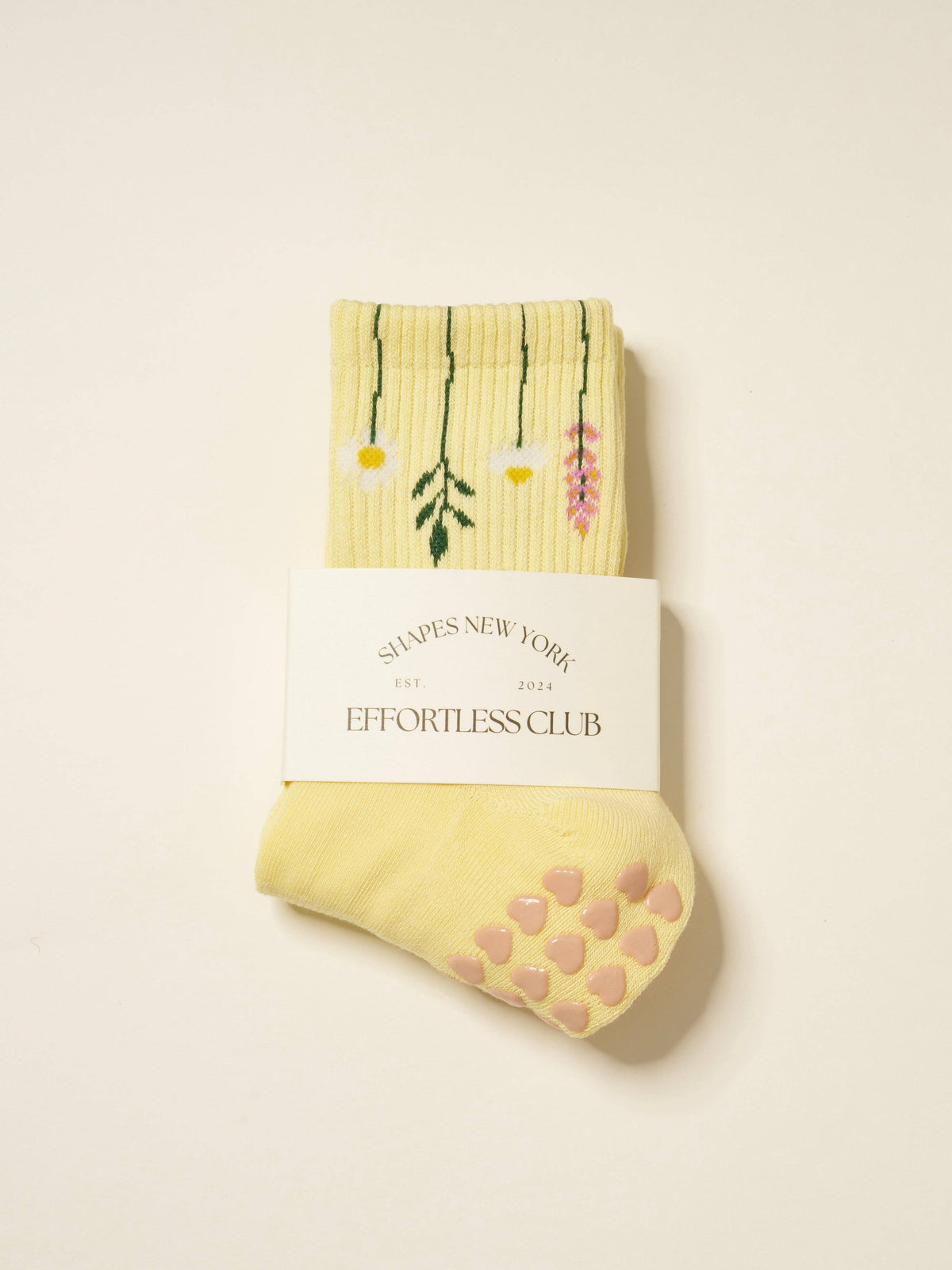 🌿 Flower Stem Grip Sock, Pilates Socks