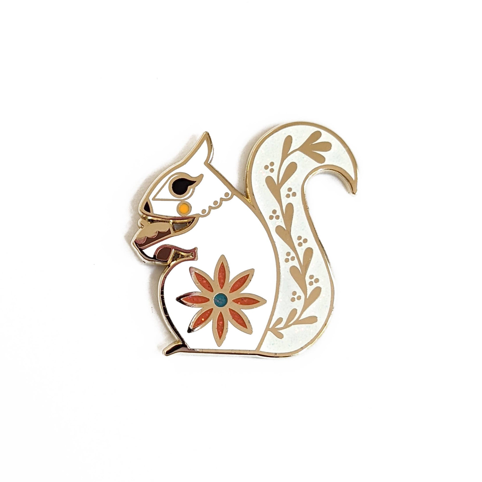 White Squirrel Enamel Pin