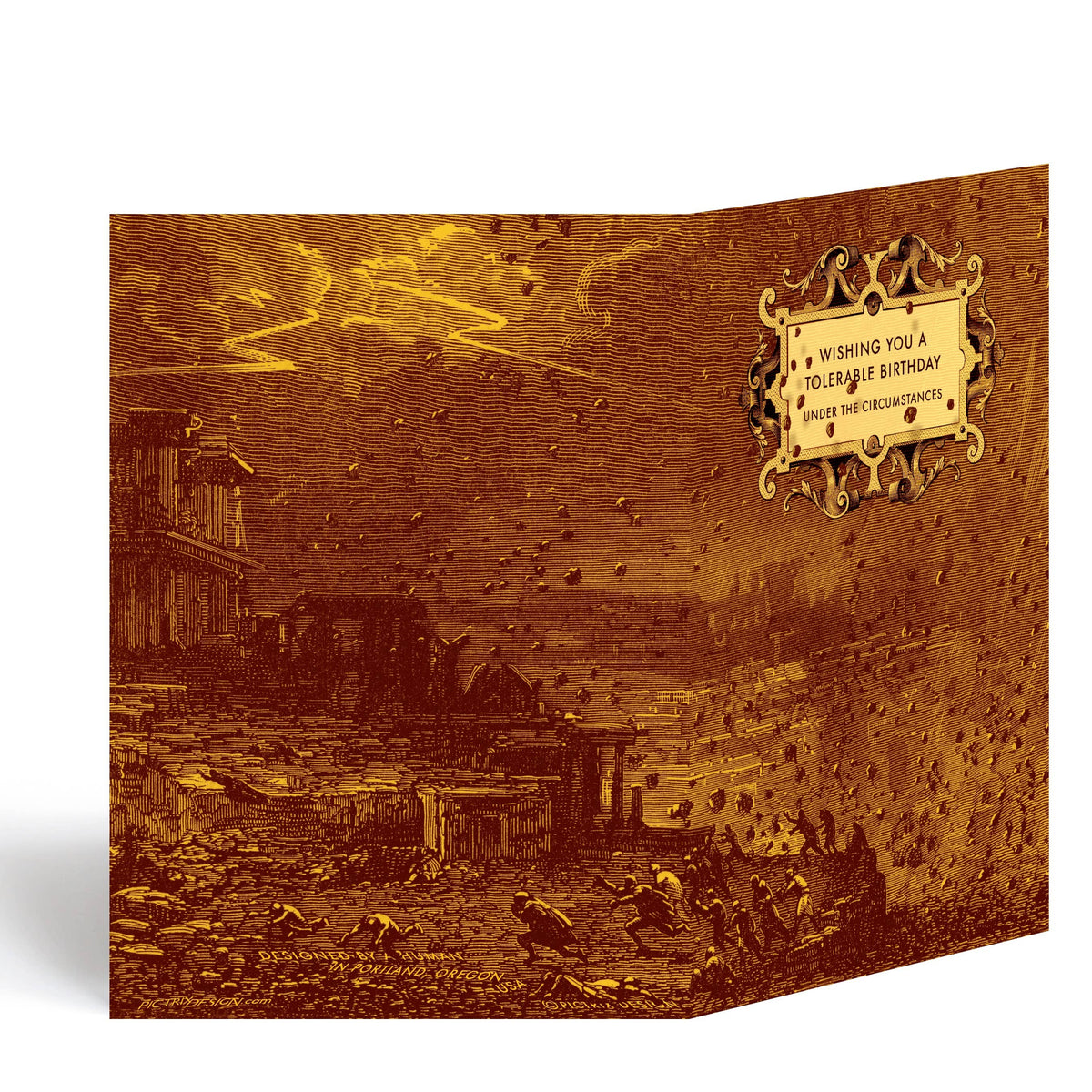 "A tolerable birthday" (Pompeii) A6 birthday card: Recycled Kraft envelopes
