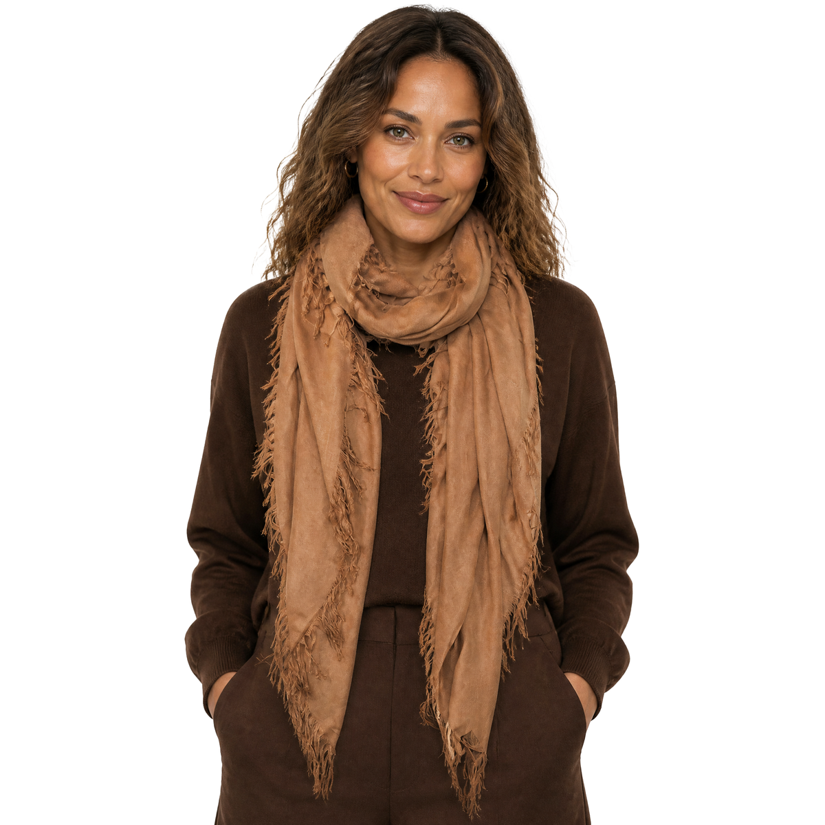 Cashmere Blend Solid Scarf: Deep Rose