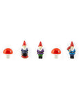 Colorful Gnome and Mushroom Magnets