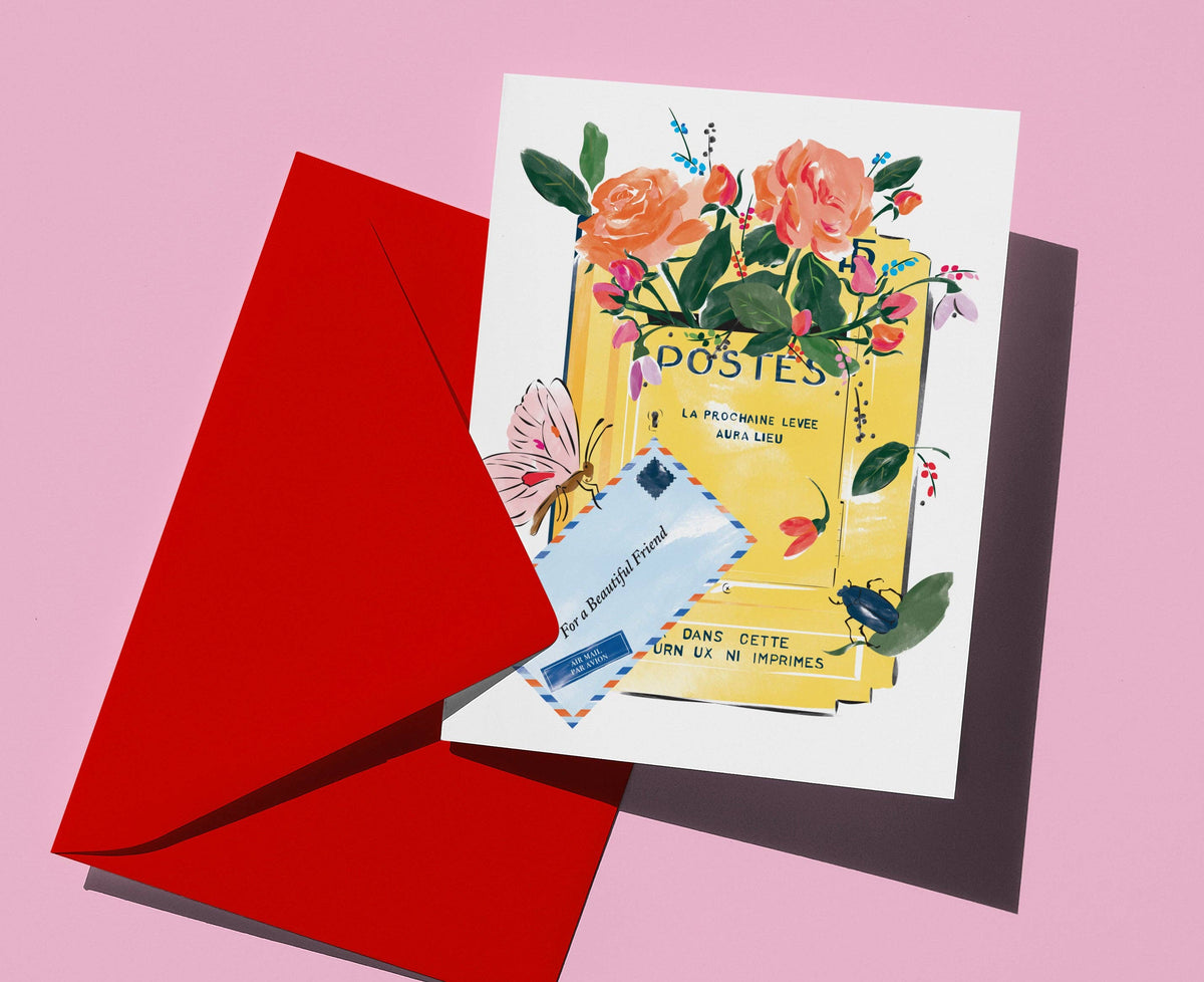 Mailbox and Flowers Friendship Card: Single