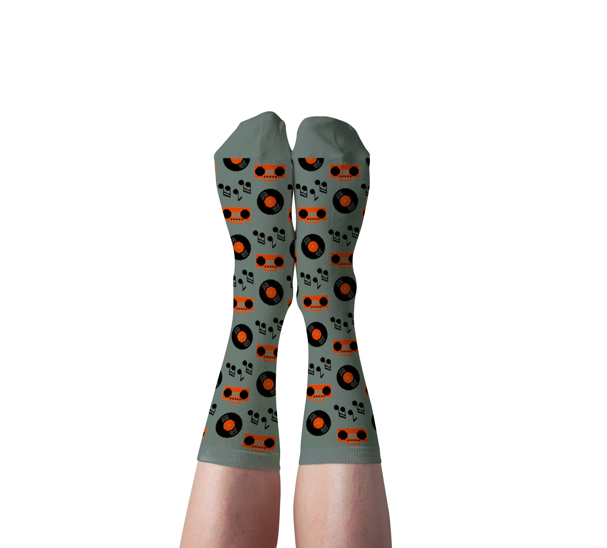 Music Crew Socks | Vinyl Record &amp; Music Lover Gift | Large