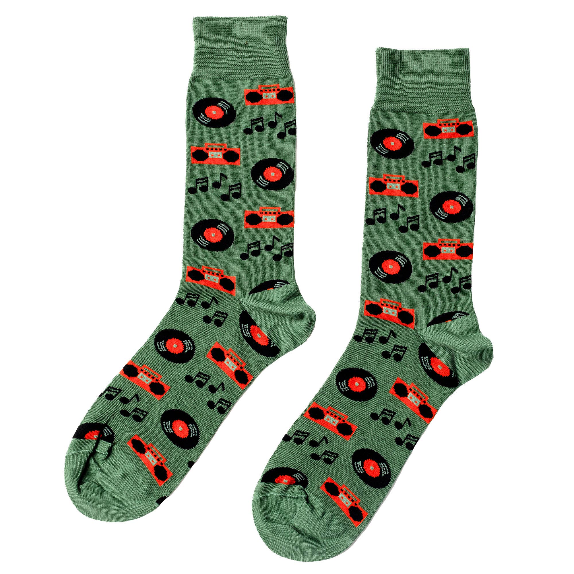 Music Crew Socks | Vinyl Record &amp; Music Lover Gift | Large