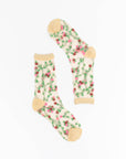 Sheer Rosettes Crew Socks
